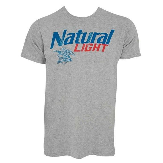 Natural Light 39590-Large Natural Light Mens Grey New Logo T-Shirt - Large