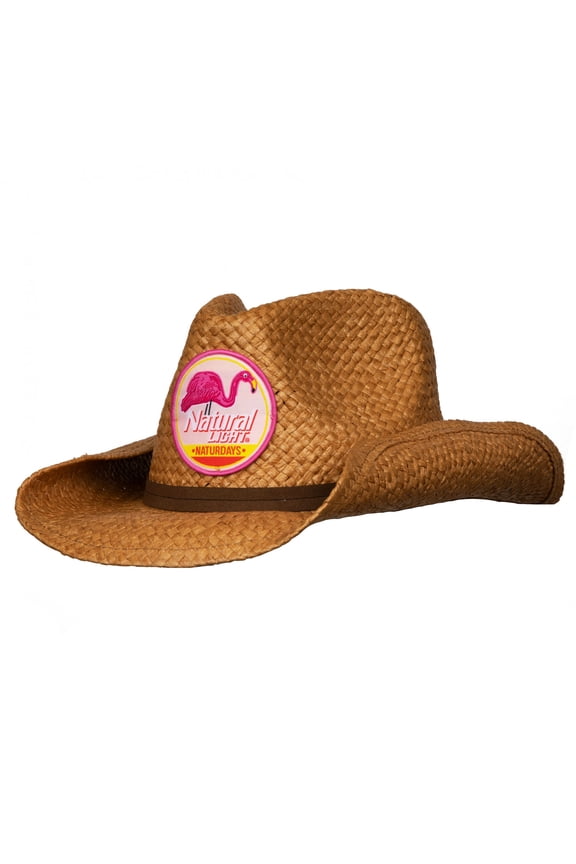 817729 Naturdays Straw Cowboy Hat with Brown Band