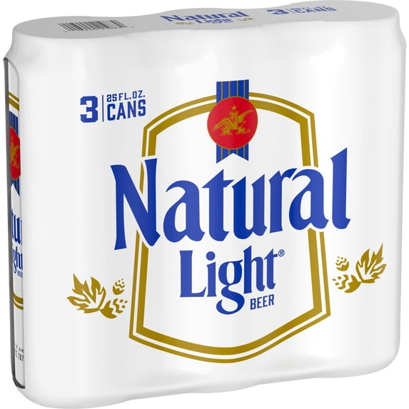 Natural Light American Lager Beer 3 pack 25 fl oz Aluminum Cans 4.2% ABV