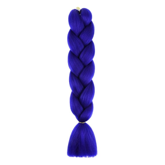 Natural Light Blue Braiding Hair Extensions High Temperature Fiber Jumbo Braiding Hair Extensions One Pack Black Braiding Hair(1pc-24 Inch)