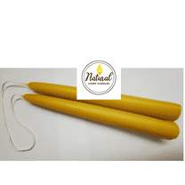Natural Light Candles 2 Beeswax Taper Candles, 8" Tall, 9 Hour Burn Time, Made in Michigan