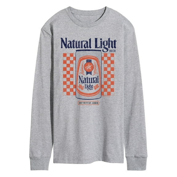 Natural Light - Checker - Men's Long Sleeve Graphic T-Shirt