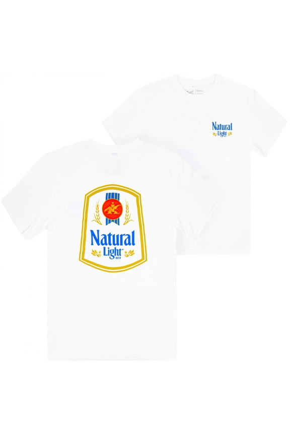 Label White Front and Back Print T-Shirt-Small