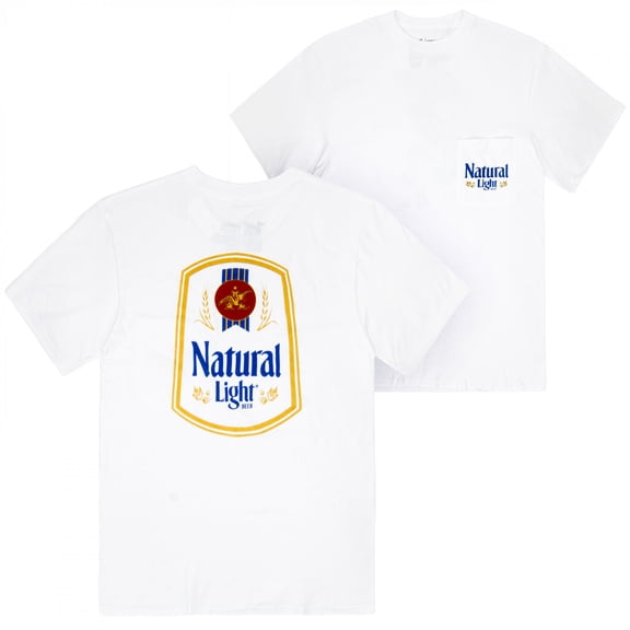 Natural Light Men's White Pocket T-Shirt-Medium