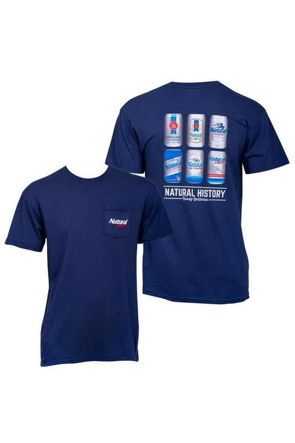 Natty Light Natural History Rowdy Gentleman Blue Mens T-Shirt - Extra Large
