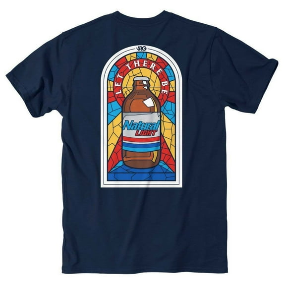 Natural Light Natural Natty Light Stained Glass Rowdy Gentleman Mens Blue T-Shirt - Extra Large