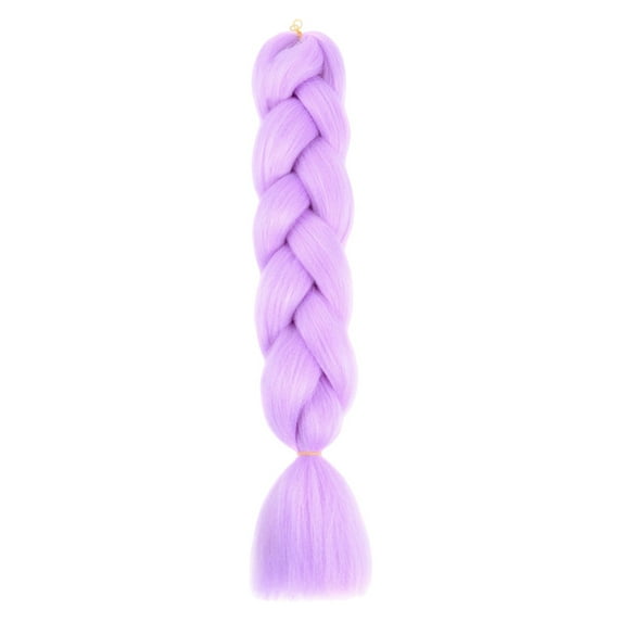Natural Light Purple Braiding Hair Extensions High Temperature Fiber Jumbo Braiding Hair Extensions One Pack Black Braiding Hair(1pc-24 Inch)
