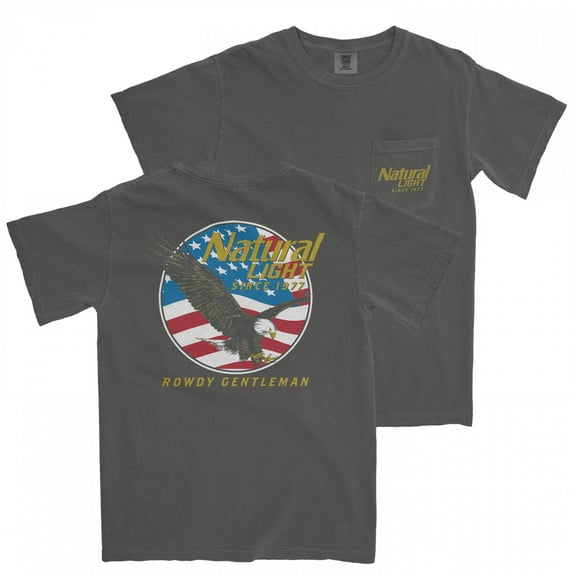 Natural Light Since 1977 Rowdy Gentleman Pocket T-Shirt-Small