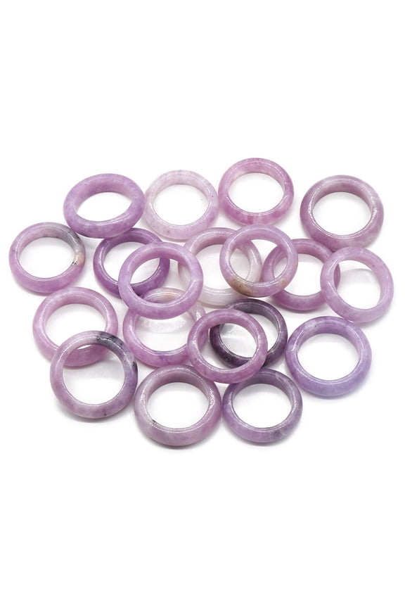 Natural Lilac Jade Plain Band Rings Inner Diameter: 18~20mm