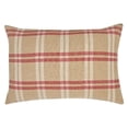 thumbnail image 1 of Natural Linen Check Decorative Pillow Feather/Down Filled, 16 by 24-Inch, 1 of 2