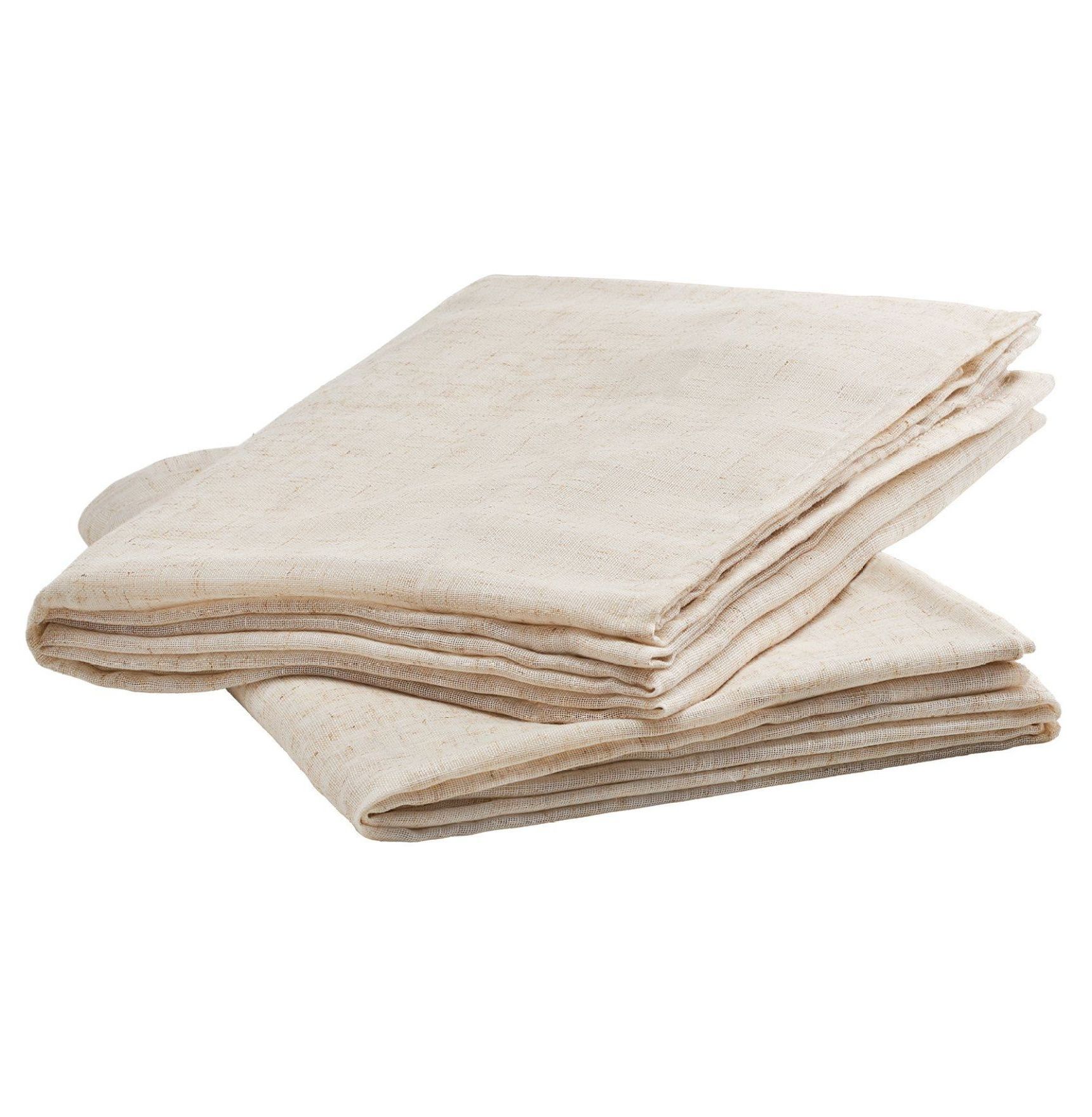 Natural Linen Curtains 52x84 Inch 2 Panels, Light Filtering Semi Sheer Drapes