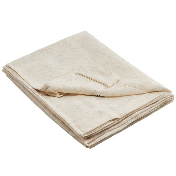 Natural Linen Curtains 52x84 Inch, 2 Panels - Semi Sheer Light Filtering, Boho Style, Grommet Top