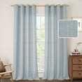 thumbnail image 1 of Natural Linen Curtains for Bedroom, 108 Inch Faux Linen Textured Light Filtering Privacy Drapes Grommet Window Panels for Farmhouse/Living Room, 2 Panels, 52 x 108 Inch, Haze Blue, 1 of 16