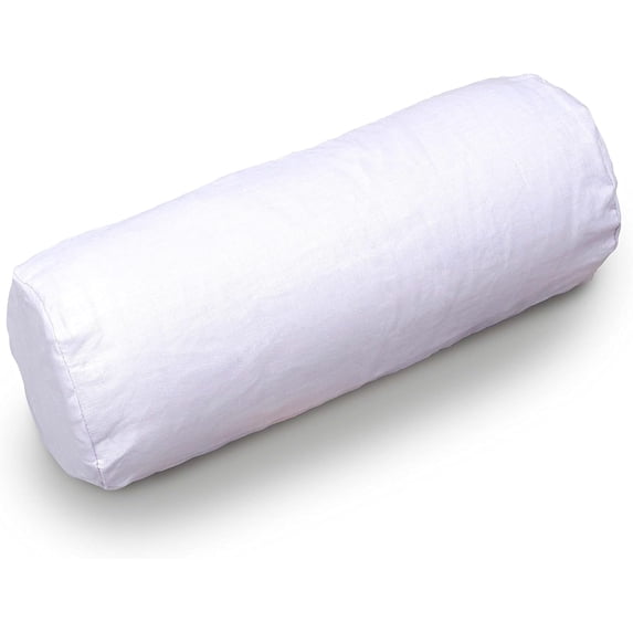 Natural Linen Fabric 4x12" Neck Roll Pillowcase - Soft Washable Pillow Cover - Made in USA, Lavender