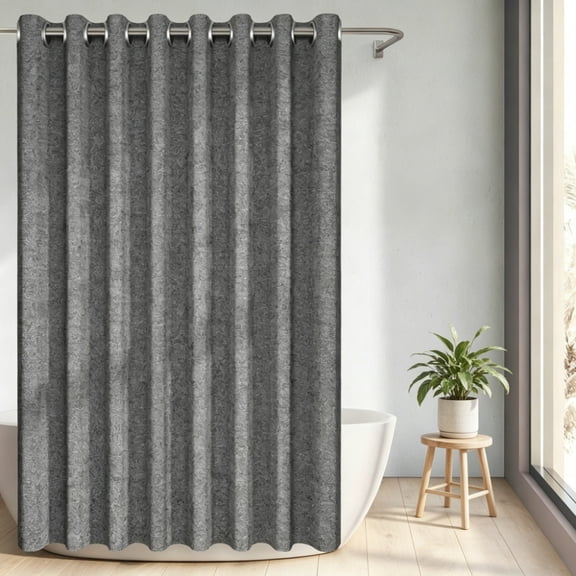 Natural Linen Shower CurtainοΌEco-Friendly Polyester Blend Fabric BathroomοΌWater-Repellent, Mold-Resistant, Machine-Washable