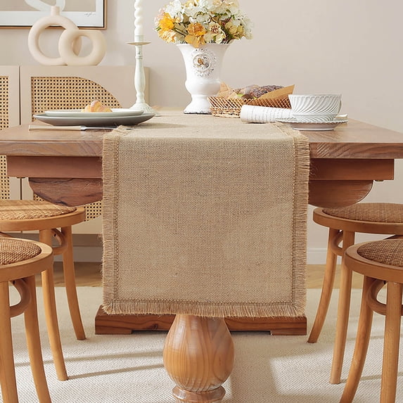 Natural Linen Table Runner 30x120cm, Festival Party Decoration, Eco-Friendly Woven Flag for Foyer, Chest, Cabinet Cover, Decorative Tablecloth, Handkerchief-Style Table Decor