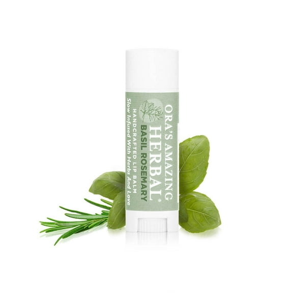 Natural Lip Balm, Herbal Infused, Basil Rosemary