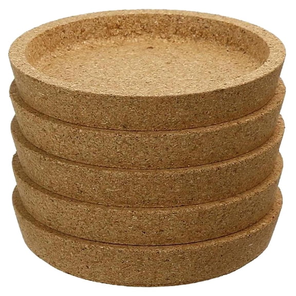 Natural Lip Cork Coasters for Drinks with A Raised Rim Set of 5 Absorbent Heat & Water Resistant Reusable Durable Saucers Cup & Mug