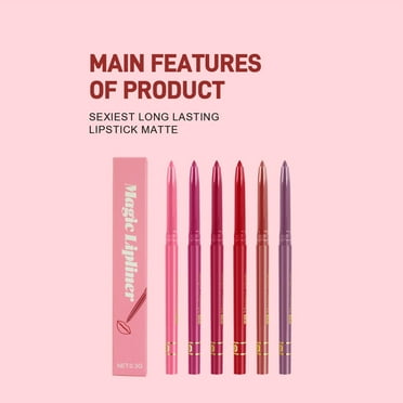 Natural Lip Liner Dark Walnut Stain Pencil 6 Color Lip Liner Non Stick Cup Velvet Lip Liner Not Easy To Fade Lipstick