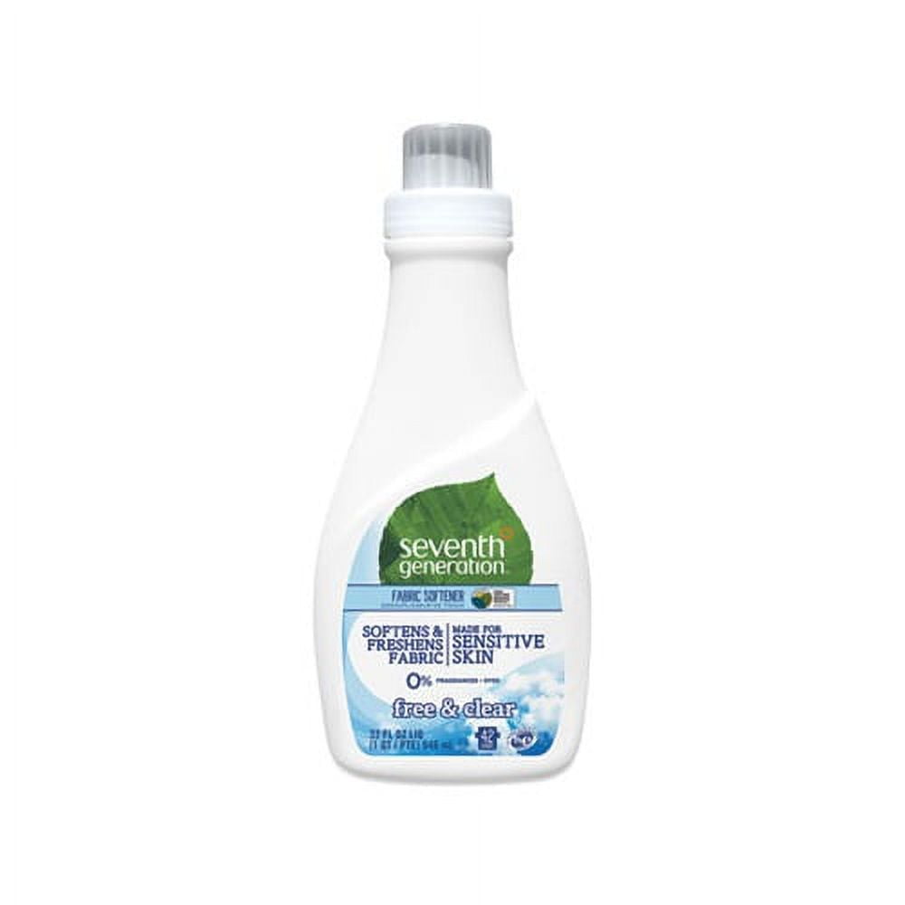 Natural Liquid Fabric Softener Free and Clear/Unscented 32 oz Bottle