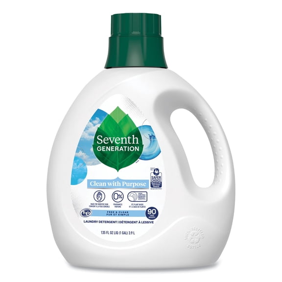Natural Liquid Laundry Detergent, Fragrance Free, 135 oz Bottle | Bundle of 5 Each