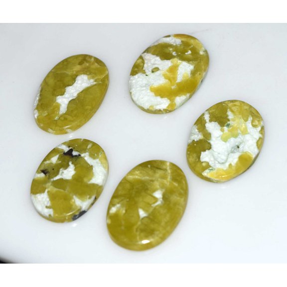 Natural Lizardite Gemstone Cabochon 5 Pcs 81.00 Cts