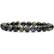 ANGELSTONES Natural Llanite Gemstone 8mm Round Beads Stretch Bracelet 7" Unisex