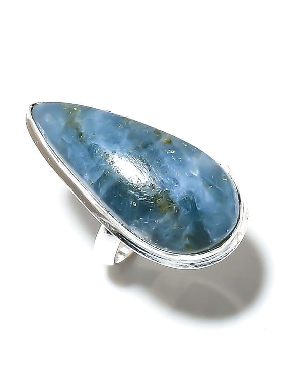 Natural Lolite Stone Gemstone Handmade 925 Sterling Silver Ring Size 7