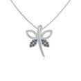thumbnail image 1 of Natural London Blue Topaz Dragonfly Pendant Necklaces for Women in Sterling Silver, December Birthstone Jewelry Gifts for Her Birthday, Wedding Anniversary, Party, Graduation, Christmas, Mothers Day, 1 of 7