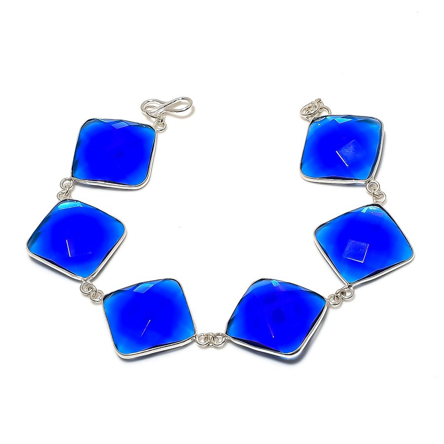 Natural London Blue Topaz Gemstone Handmade 925 Sterling Silver