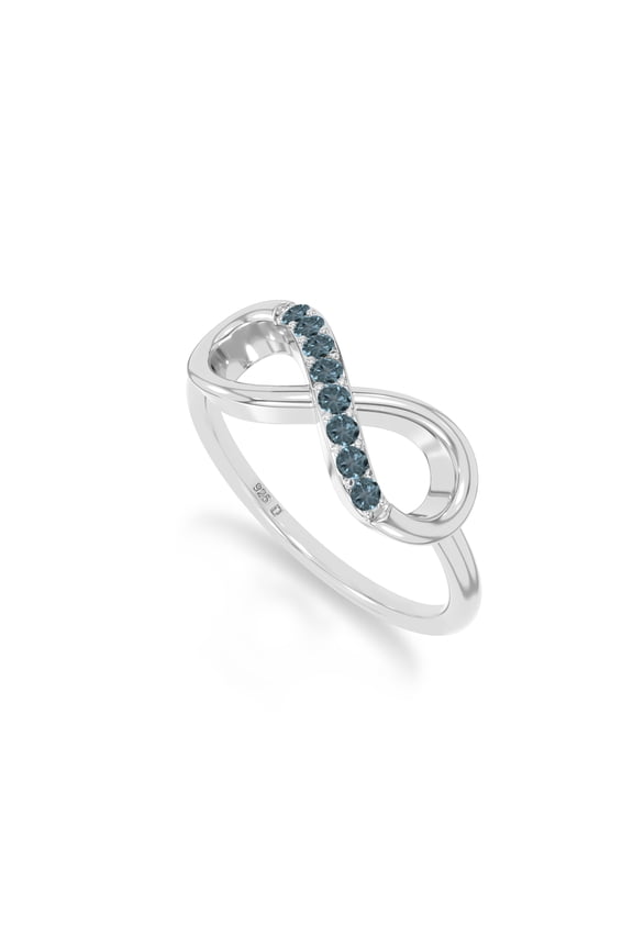 Natural London Blue Topaz Infinity Promise Rings for Women in Sterling Silver,December Birthstone Jewelry Gifts for Her Birthday,Anniversary,Party,Graduation,Christmas,Mothers Day