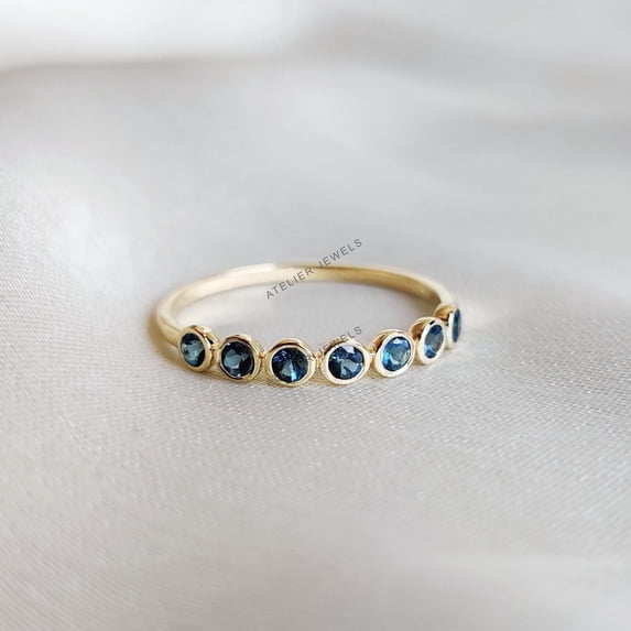 Natural London Blue Topaz Ring, 14K Solid Yellow Gold London Blue Topaz ...