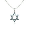 thumbnail image 1 of Natural London Blue Topaz Star of David Pendant Necklaces for Women in Sterling Silver,December Birthstone Jewelry Gifts for Her Birthday,Wedding Anniversary,Graduation,Christmas,Mothers Day, 1 of 7