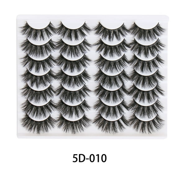Natural Long False Eyelashes 5D Curled Hand-sharpened Black Lashes for Enhanced Eye Definition 28PCS