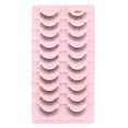thumbnail image 1 of Natural Long False Eyelashes - Handmade, Reusable, Soft, Naturally Curled, 10 Pairs per Box, 1 of 8