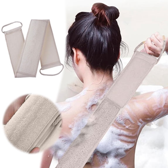 Natural Loofah Back Scrubber Body Exfoliator for Deep Cleansing and Skin with Long Handle Design for