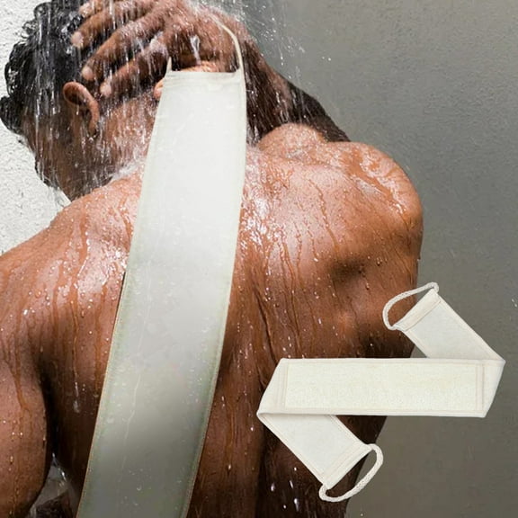 Natural Loofah Back Scrubber Exfoliator Double Body Scrub Sponge With Extended Handle For Deep Cleansing Skin Care