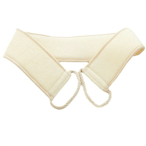 Natural Loofah Back Scrubber for Shower, 27.56X3.14" Back Exfoliating Bath Strap with Rope Handles, Exfoliating Shower Back Scrubber, Cloth Dead Skin Remover Back Wash Belt, Back Scrub Towel