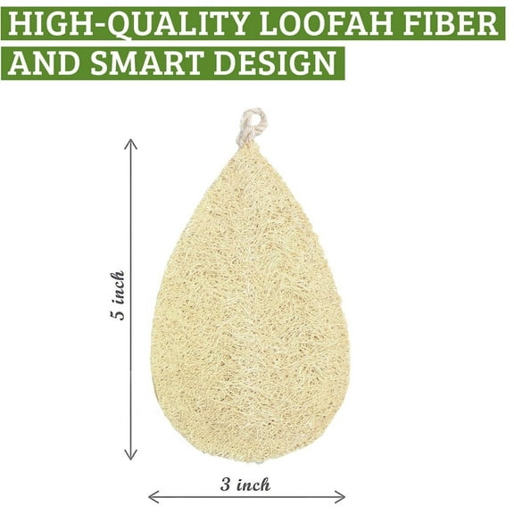 Natural Loofah Dish Sponge Pack 3 Vegetable Scrubber for Kitchen -100% Biodegradable Compostable Dishwashing Scouring Pad Zero Waste Plastic Free Eco Friendly Sustainable