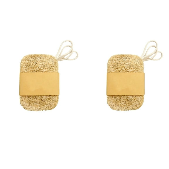 Natural Loofah Dishwashing Tools - 2 Pack, Eco-Friendly Organic Cleaning Sponge For Dishes Pots Cookware, Compostable & Antibacterial, Gentle Non-Scratch Cleaning For Sensitive