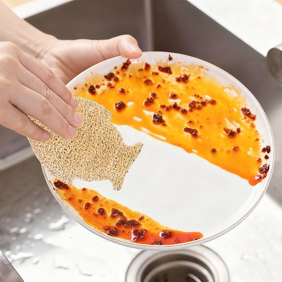 Natural Loofah Double Sided Dishcloth - Kitchen Cleaning Cloth, Loofah Dish Sponge 100% Biodegradable Compostable Dishwashing Scouring，Non-Scratch Pot Bowl Scouring Pad