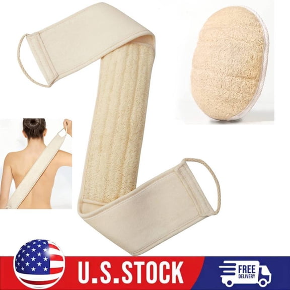 Natural Loofah Exfoliating Back Scrubber for Shower Set Deep Clean Loofah Sponge