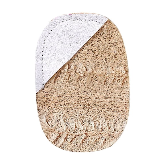 Natural Loofah Scrubber Sponge for Kitchen Cleaning, Dual Sided Exfoliating Dish Sponge with Soft Wood Pulp Layer, Eco Friendly Scouring Pad for Dishwashing, Household Wiping and Bathroom Use
