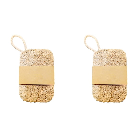 Natural Loofah Sponge Dish Scrubber 2 Pack Plant Based Kitchen Cleaning Tool for Dishwashing Non Scratch Scouring Pad Natural Fiber Scrubber for Pots Pans and Dinnerware