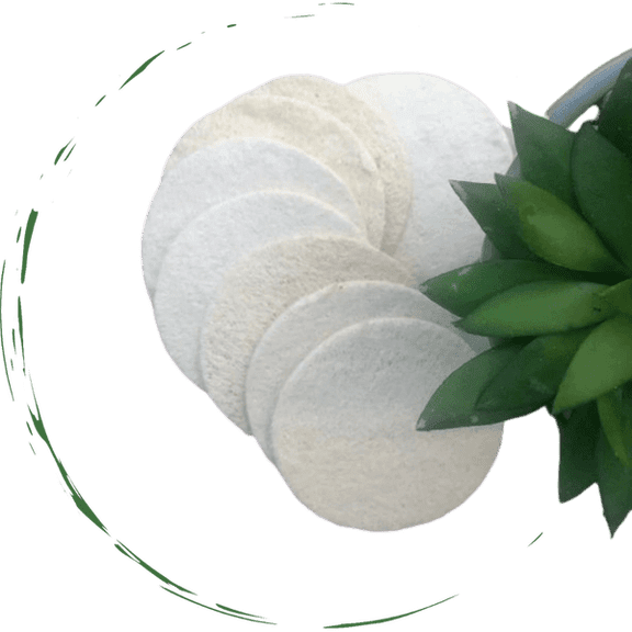 Natural Loofah Sponge Pads (5-Pack) - Eco-Friendly Exfoliating Face & Body Scrubbing Sponges for Deep Pores Cleansing, Skin Renewal & Glow, Off-White