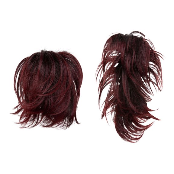 Natural Look Hair & Extensions Messy Bun Hair Piece With Bendable Metal Wire 8 Inch Clip For Women Straight Hair Bun & Ponytail ExtensionHuman Hair Clip In Ponytail Ext