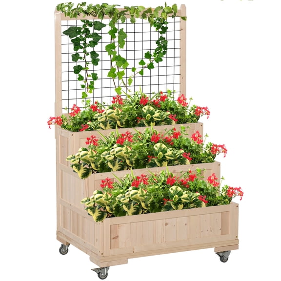 Natural - Look Planter | Multi - Level Planting and Storage Space | Portable Garden Enhancement
