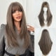 Natural-Look Shoulder-Length Straight Layered Wig With Bangs