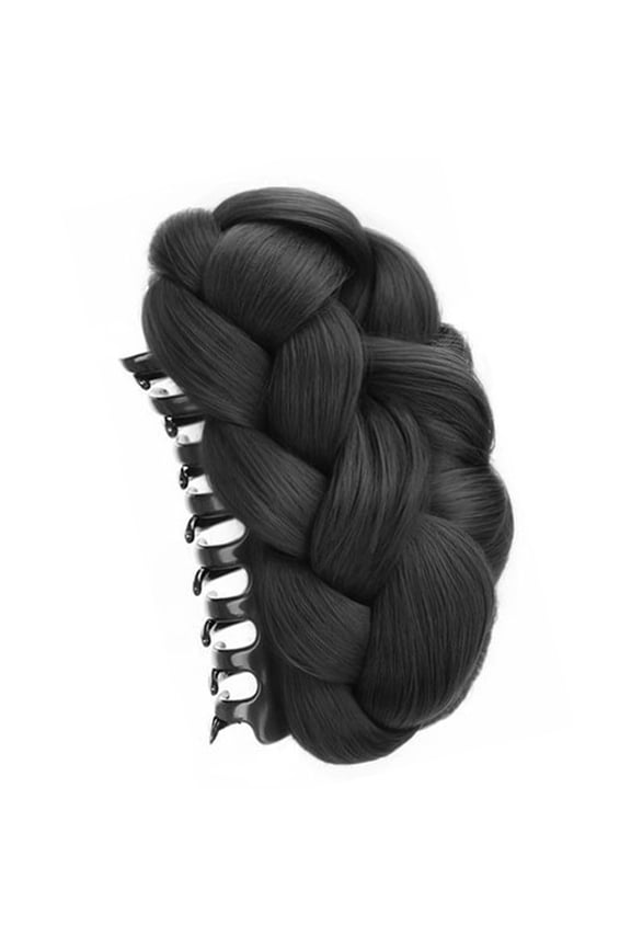 Natural Looking Twisted Braided Bun Hairpiece For Women with Voluminous Styles And Convenient Clip for Formal Event