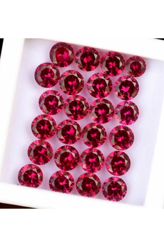 Natural Loose Gemstone 21 pcs Red Ruby 2.30 Carat Round Cut CERTIFIED Ring Size